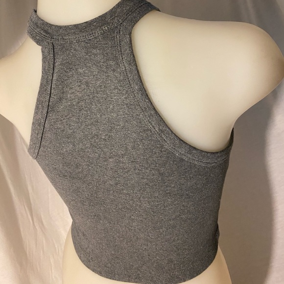 Gray Racerback Crop Top - Picture 3 of 4